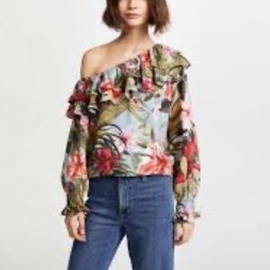 Ella Moon Off-shoulder Floral Ruffle Blouse